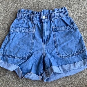 Zara Denim Girls Scrunched Waist Shorts